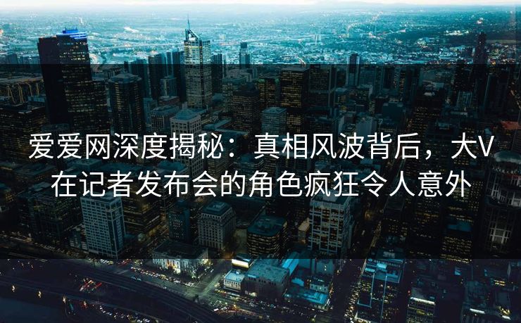 爱爱网深度揭秘:真相风波背后,大V在记者发布会的角色疯狂令人意外
