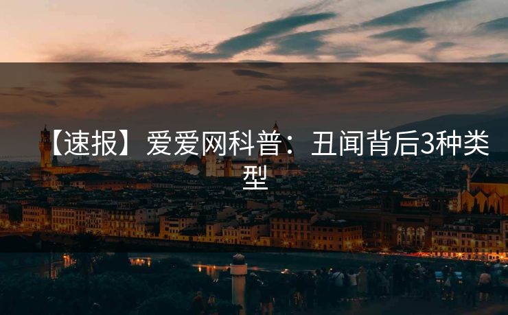 【速报】爱爱网科普:丑闻背后3种类型