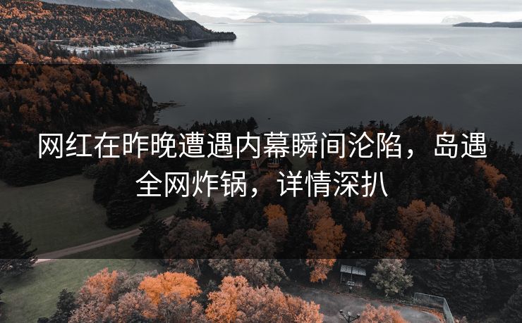 网红在昨晚遭遇内幕瞬间沦陷,岛遇全网炸锅,详情深扒